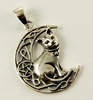 Sterling Silver Celtic Cat Pentacle Pendant by Lisa Parker 