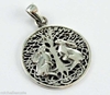Silver Gazing Hares Pendant by Lisa Parker 