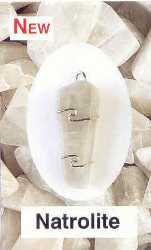 Small Natrolite Wire Wrap Pendant  3rd eye, crown, etheric chakras 