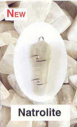 Small Natrolite Wire Wrap Pendant  3rd eye, crown, etheric chakras 