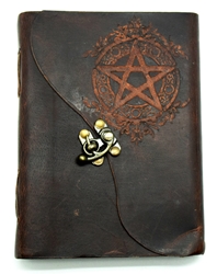 Soft Leather Embossed Pentagram Journal or Book of Shadows Soft Leather Embossed Pentagram Journal or Book of Shadows