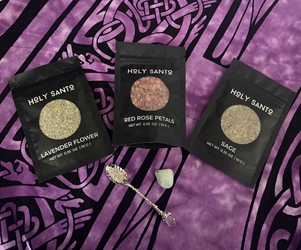 Spiritual Herb Mini Kit- 10 Ritual Herbs with Crystal Spoon by Holy Santo 