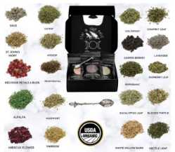 Spiritual Herb Mini Kit- 20 Ritual Herbs with Crystal Spoon by Holy Santo 