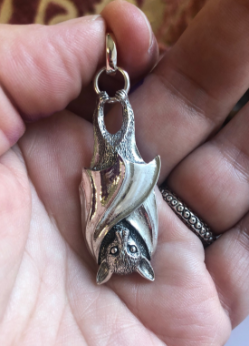 Sterling Silver Bat Totem Pendant Sterling Silver Bat Totem Pendant, Bat Spirit Animal, Bat Pendant
