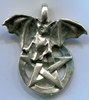 Sterling Silver Bat Totem Pentacle Pendant  