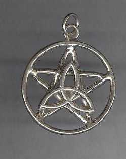 Sterling Silver Celtic Triquetra Pentacle Pendant 