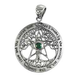 Sterling Silver Extra Large Cut Out Tree Pentacle Pendant Dryad Designs by Paul Borda  