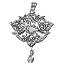 Sterling Silver Heart Pentacle Pendant with Stone By Dryad Designs Sterling Silver Heart Pentacle Pendant with Stone By Dryad Designs< Paul Borda Pendant, Heart Pentacle Pendant