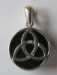 Sterling Silver Hidden Triquetra Pendant Blue Kyanite #1 - HPBK1