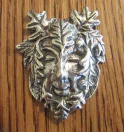 Sterling Silver Large Jovial Greenman Pendant  