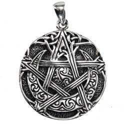 Sterling Silver Moon Pentacle Pendant Dryad Designs by Paul Borda 