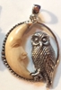 Sterling Silver Owl and Carved Moon Pendant Sterling Silver Owl and Carved Moon Pendant, owl pendant, carved moon pendant