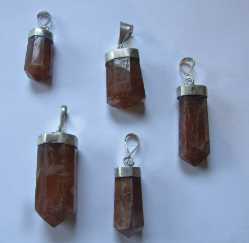 Sterling Silver Pendant Hessonite Garnet 