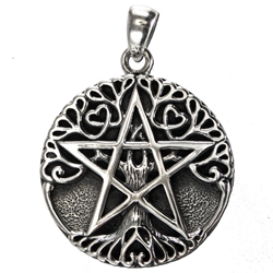 Sterling Silver Small Tree Pentacle Pendant Dryad Designs by Paul Borda   
