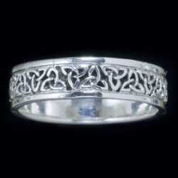 Sterling Silver Triskel Triquetra Charmed Symbol Band Ring 