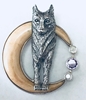 Sterling Silver Wolf and Carved Moon Pendant Sterling Silver Wolf and Carved Moon Pendant