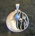  Striking Sterling Silver Carved Moon Star Pendant - GDMS