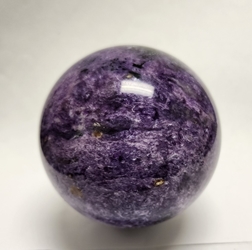 Stunning Baseball Sized Charoite Sphere from Russia for Psychic Ability, Creativity and Crown Chakra. 
