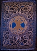 TREE of LIFE gold/blue/black/natural TAPESTRY AFGAN THROW by Artist Jen Delyth  