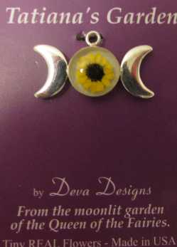 Tatiana's Garden Triple Moon Pendant Sunflower 