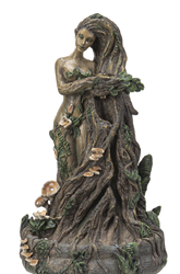 Tree Goddess Gaia Statue Backflow Incense Burner Standing Tree Goddess Gaia Statue