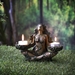 Tree Goddess Gaia Statue Double Candle Holder  - 14359