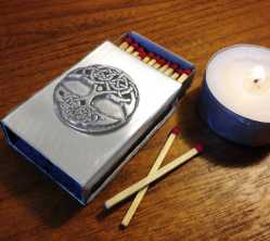 Tree of Life Stainless Steel Match Cover   