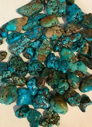 Turquoise, tumbled and polished from Kingman Mine 