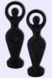 Two-Sided Black Spiral Goddess 7 3/4" statue 