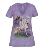Unicorn Womens Tri-Blend V-Neck | Unicorn Castle T-Shirt Unicorn Womens Tri-Blend V-Neck | Unicorn Castle T-Shirt