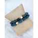 Vibrant Blue Apatite Semi Precious Stretch Gemstone Bracelet   - CAGBA