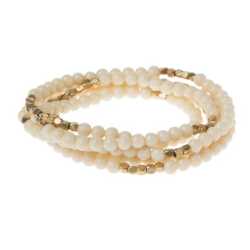 White Fossil Jasper Wrap Gemstone Bracelets/Necklace/Anklet  White Fossil Jasper Wrap Gemstone Bracelets/Necklace/Anklet, wrap bracelet, stack bracelet
