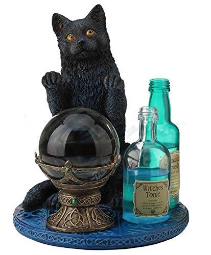 Witches Apprentice Black Cat Statue by Lisa Parker   Witches Apprentice Black Cat Canvas Art Print by Lisa Parker, black cat print, witch familiar