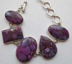 Wonderful Bronze Infused Purple Turquoise Bracelet 