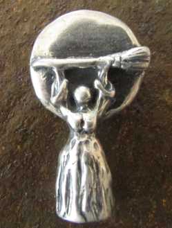 Wonderful Sterling Silver Witch's Moon Pendant 