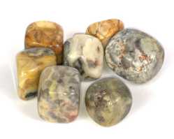 Yellow Crazy Lace Agate, Tumbled and Polished 