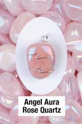 Angel Aura Rose Quartz Pendant  Love energies of the Angelic realm 