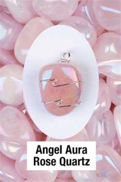 Angel Aura Rose Quartz Pendant  Love energies of the Angelic realm 