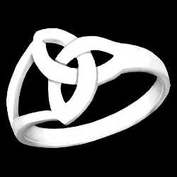  Sterling Silver Modern Trinity Knot Ring 