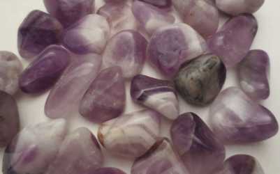 Amethyst, Chevron, Tumbled and polished 