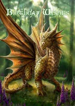 Friendly Dragon  Anne Stokes Birthday Card 