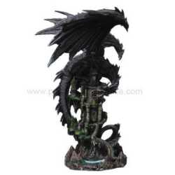 Large Dragon Protecting Castle Figurine 