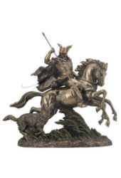 Odin Riding Sleipnir Followed By Wolf  