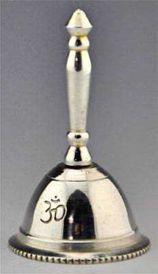 OM SYMBOL SILVER PLATED ALTAR BELL 028 - 3"H 