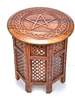 PENTACLE CARVED ROUND ALTAR TABLE 