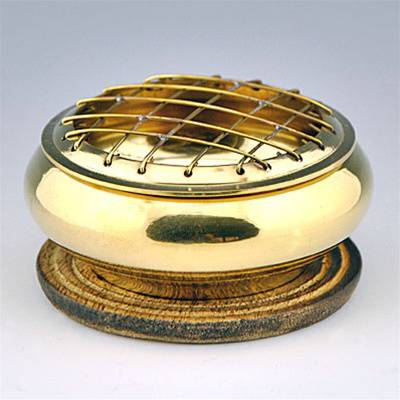 Brass Screen Incense Charcoal Burner - 3" Diameter 