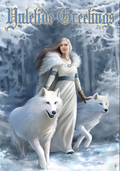 Winter Guardians Yule Card by Anne Stokes 