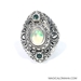 Size 9- Sterling Silver Moonestone Green Tourmaline Ring - Sarda-Ring12