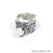 Size 7- Sterling Silver Ornate Opal Ring by Sarda - Sarda-Ring7