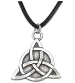 Pewter Celtic Triquetra Pendant w/ Cord 
